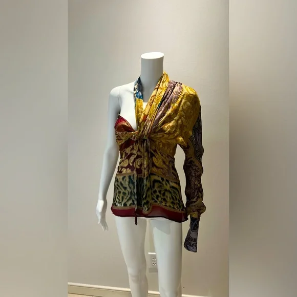 Vintage Roberto Cavalli fall 2004 Runway one-sleeve blouse - Picture 5 of 15